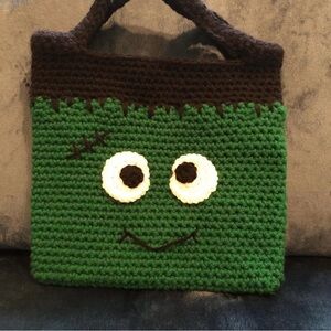 Green and Black Kids Frankenstein trick or treat Bag